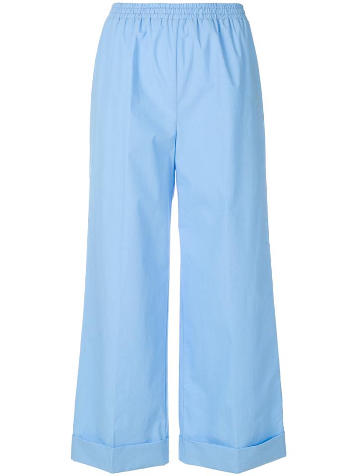 Ermanno Scervino Wide Leg Cropped Pants - Blue