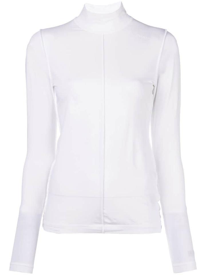 Ganni Roll-neck Top - White