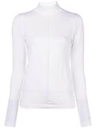 Ganni Roll-neck Top - White