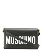 Moschino Logo Flap Shoulder Bag - Black