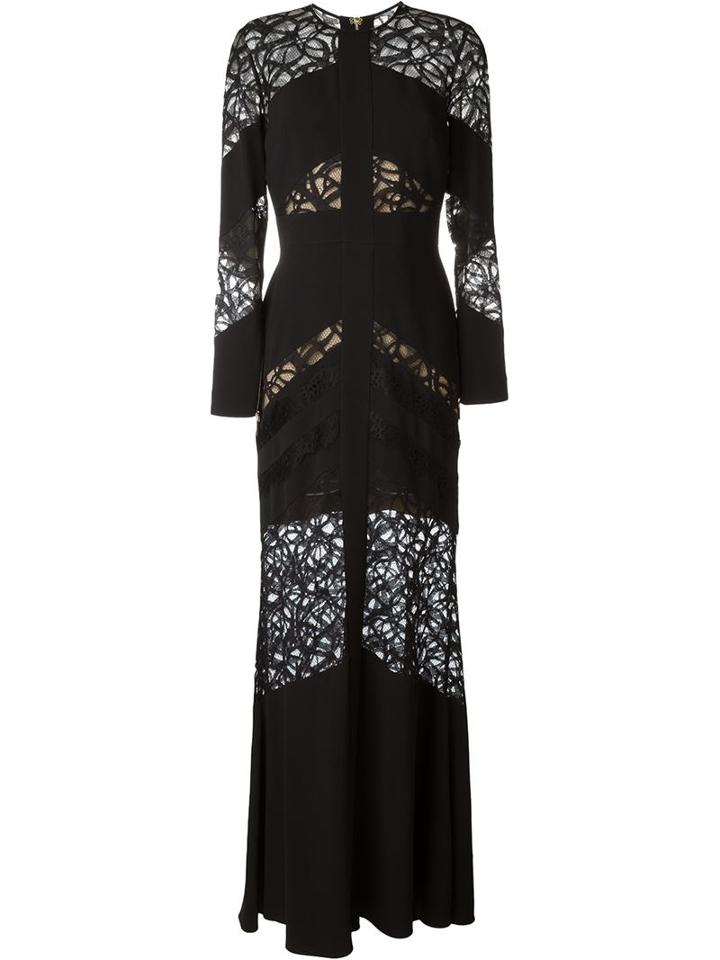 Elie Saab Long Lace Panel Dress
