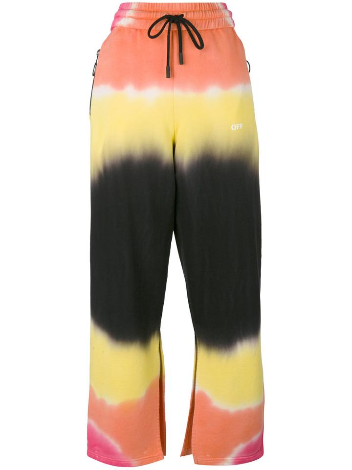 Off-white - Striped Trousers - Women - Cotton - S, Yellow/orange, Cotton