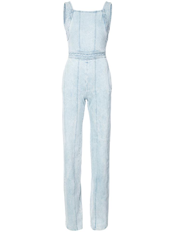 Adam Lippes Fitted Sleeveless Jumpsuit - Blue