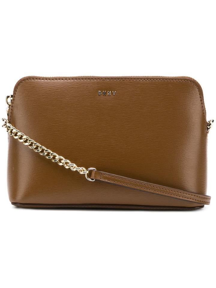 Dkny Saffiano Leather Cross-body Bag - Brown