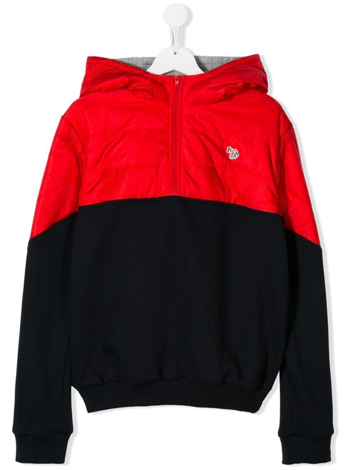Paul Smith Junior Boys Red & Navy Hooded Sweater - Blue