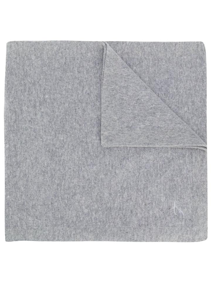 Fay Embroidered Logo Scarf - Grey