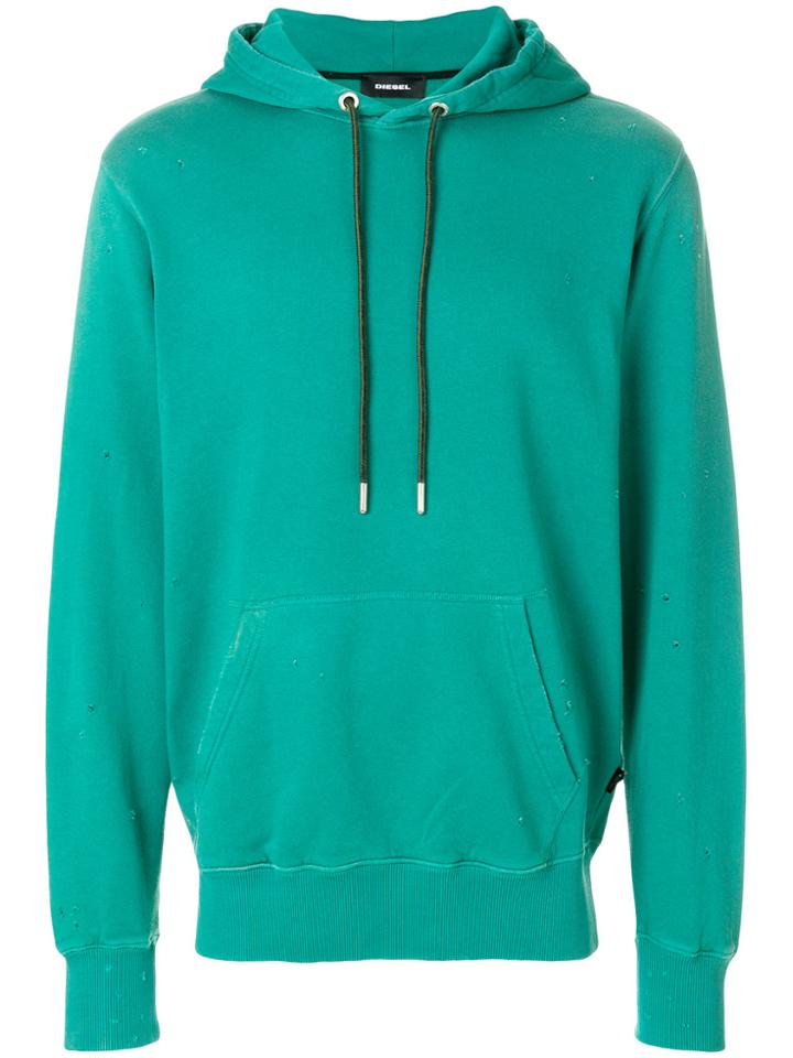Diesel Distressed Hoody - Green