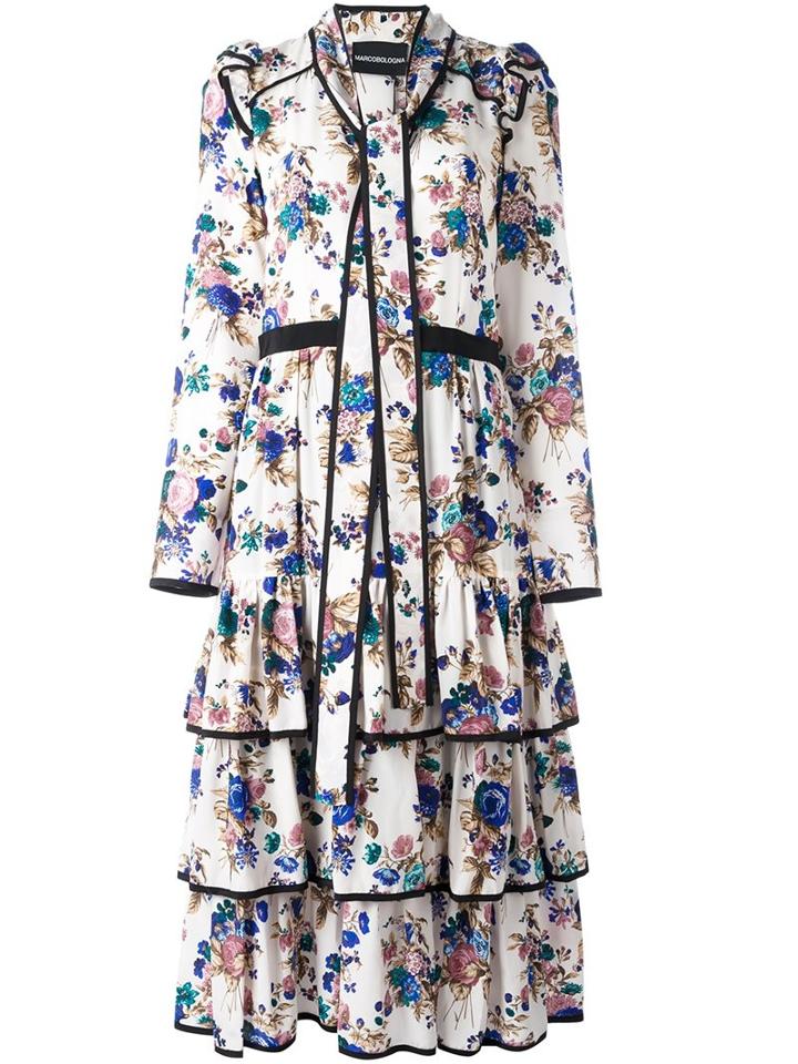 Marco Bologna Floral Print Pussybow Dress