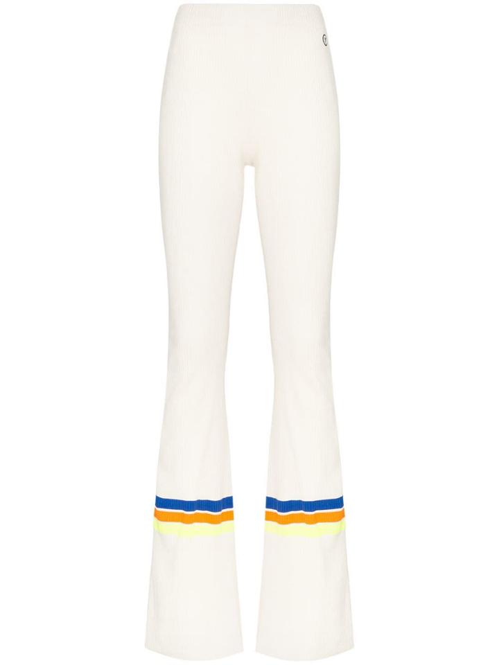 Filles A Papa High-waisted Ribbed Flared Trousers - White