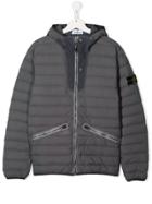 Stone Island Junior Padded Hooded Coat - Grey