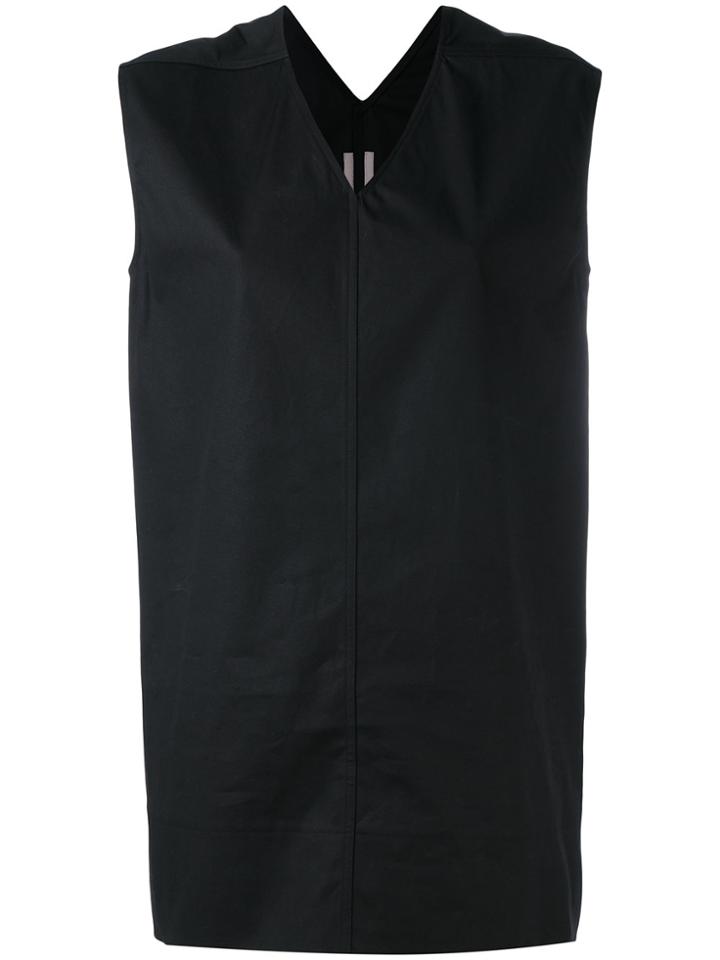 Rick Owens V-neck Panelled Top - Black