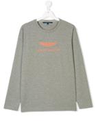 Aston Martin Kids Logo Print Long Sleeved T-shirt - Grey