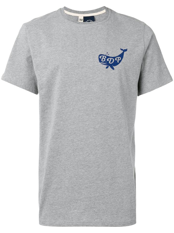 Bleu De Paname Whale Print T-shirt, Men's, Size: Medium, Grey, Cotton