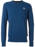 Paul Smith Jeans Embroidered Zebra Sweater, Men's, Size: Xl, Blue, Cotton/polyester