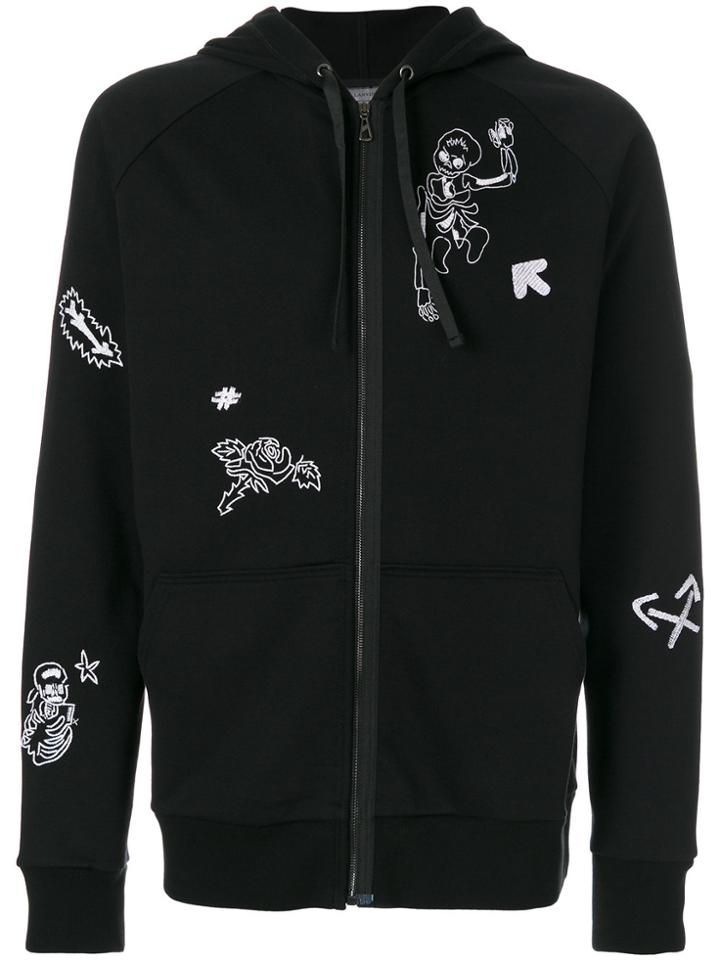 Lanvin Embroidered Hooded Sweatshirt - Black