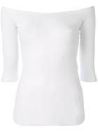 D.exterior Sheer Off-shoulder Top - White