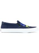 Kenzo Logo Embroidered Sneakers - Blue