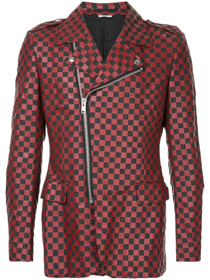 Comme Des Garçons Vintage Checked Biker Jacket - Grey