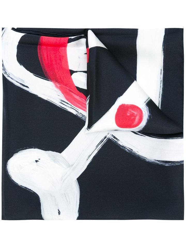 Moschino Skull Print Scarf, Women's, Black, Silk