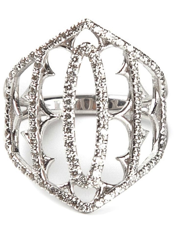 Loree Rodkin White Gold And Grey Diamond Pavé Shield Ring - Metallic