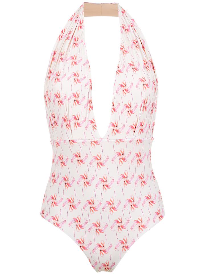Olympiah Flamingo Printed Swimsuit - White