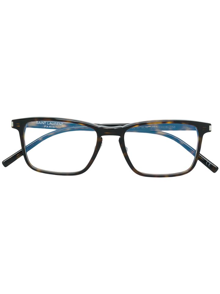 Saint Laurent Eyewear Rectangular Frames - Brown