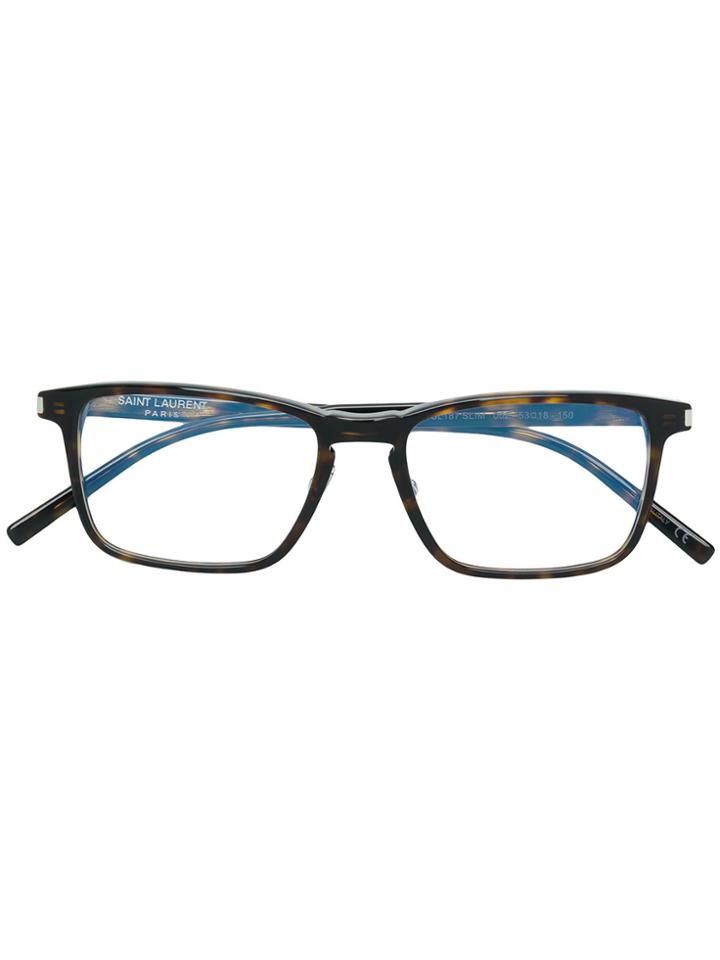 Saint Laurent Eyewear Rectangular Frames - Brown