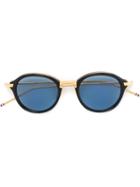 Thom Browne - Round Shaped Sunglasses - Unisex - Acetate/18kt Gold - One Size, Blue, Acetate/18kt Gold