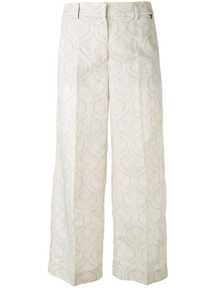 Twin-set - Cropped Trousers - Women - Cotton/linen/flax - 42, Women's, Nude/neutrals, Cotton/linen/flax