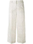 Twin-set - Cropped Trousers - Women - Cotton/linen/flax - 42, Women's, Nude/neutrals, Cotton/linen/flax
