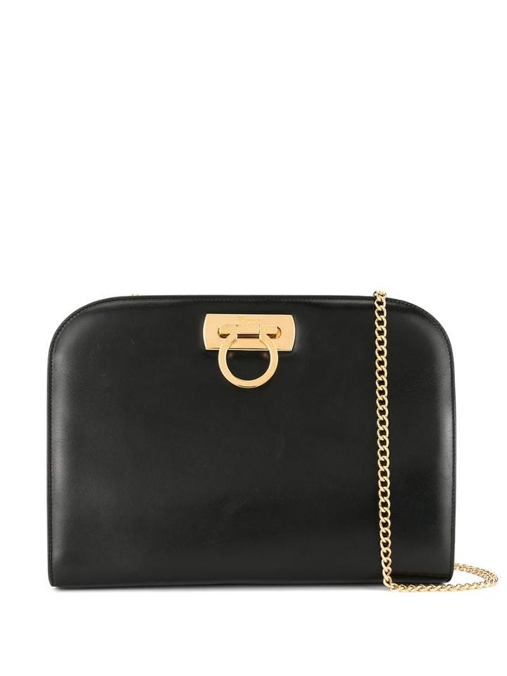 Salvatore Ferragamo Pre-owned Gancini Plate Chain Bag - Black