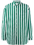 Sunnei Striped Shirt, Men's, Size: Large, Green, Cotton