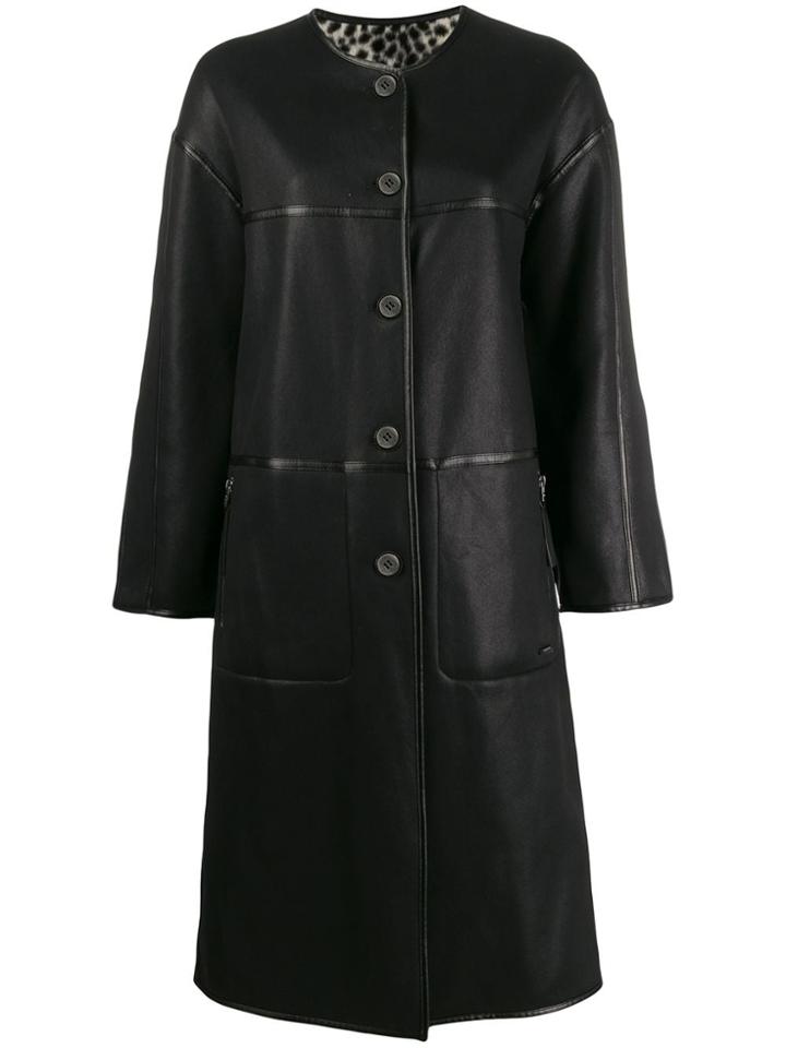 Urbancode Reversible Single-breasted Coat - Black