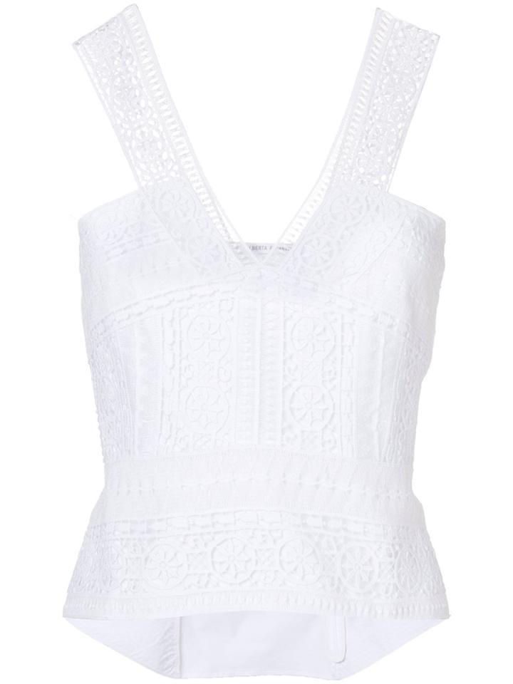 Alberta Ferretti Crochet Blouse - White