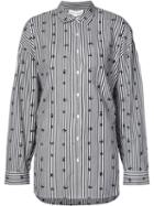 Robert Rodriguez Printed Stripe Shirt, Women's, Size: Xs, Black, Cotton