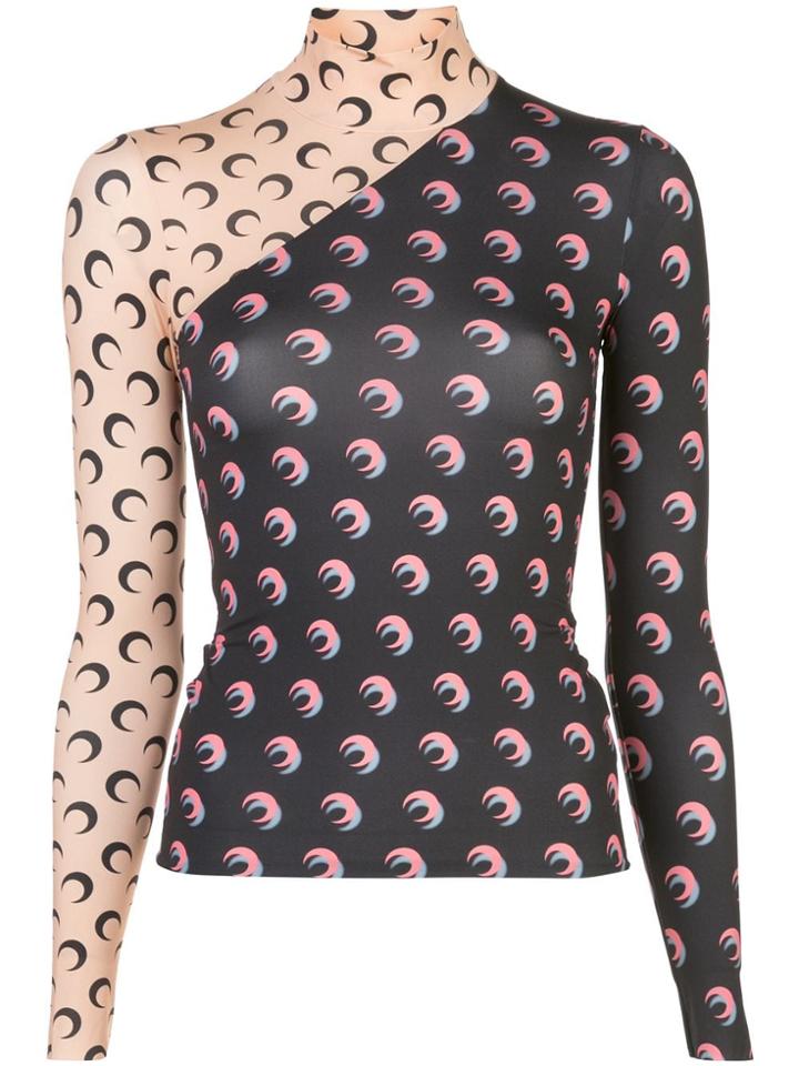 Marine Serre Split Crescent Moon Jumper - Black