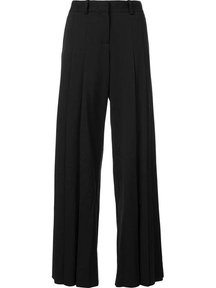 Vera Wang Pleated Palazzo Pants, Women's, Size: 6, Black, Elastodiene/polyester/virgin Wool