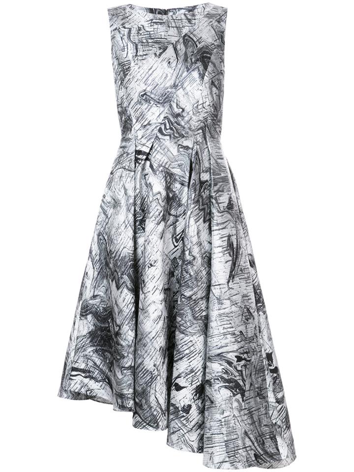 Rubin Singer Marble Print Asymmetric Dress - White
