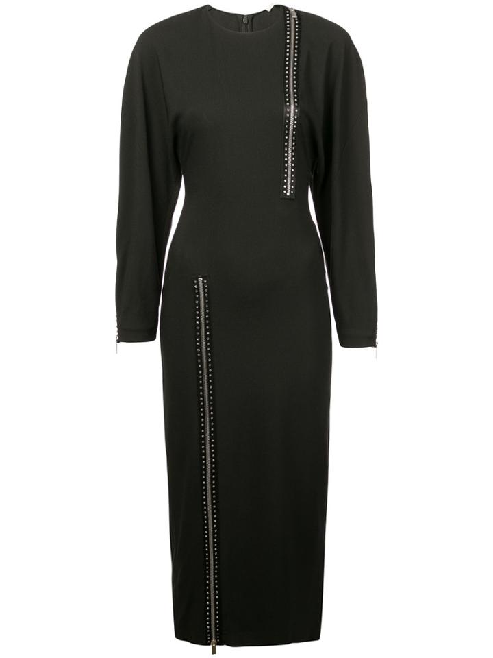 Christopher Kane Zip Detail Long Dress - Black