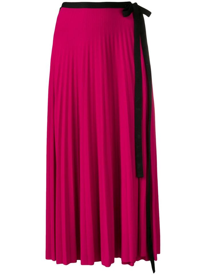 Pringle Of Scotland Pleated Wrap Skirt - Pink