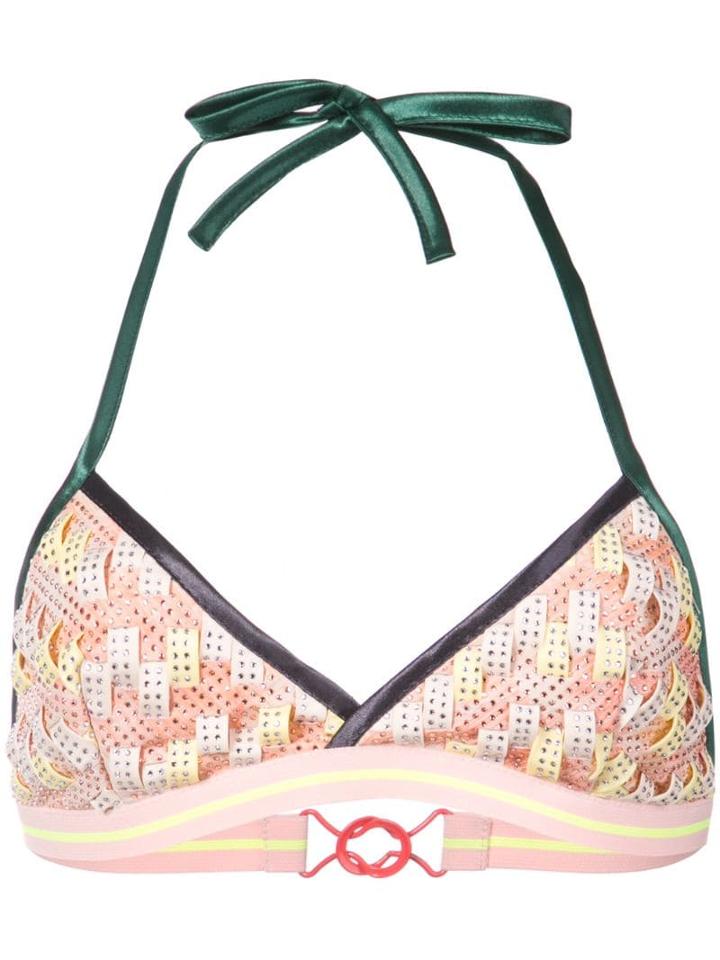 Martina Spetlova Woven Bikini Top - Pink