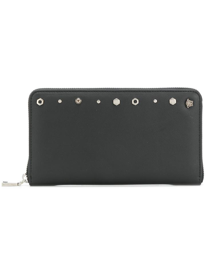 Versace Medusa Eyelets Studded Wallet - Black
