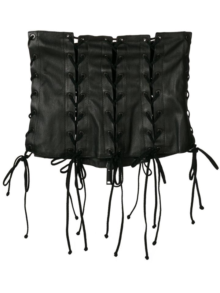 Unravel Project One Shoulder Corset Blouse - Black