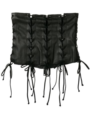 Unravel Project One Shoulder Corset Blouse - Black
