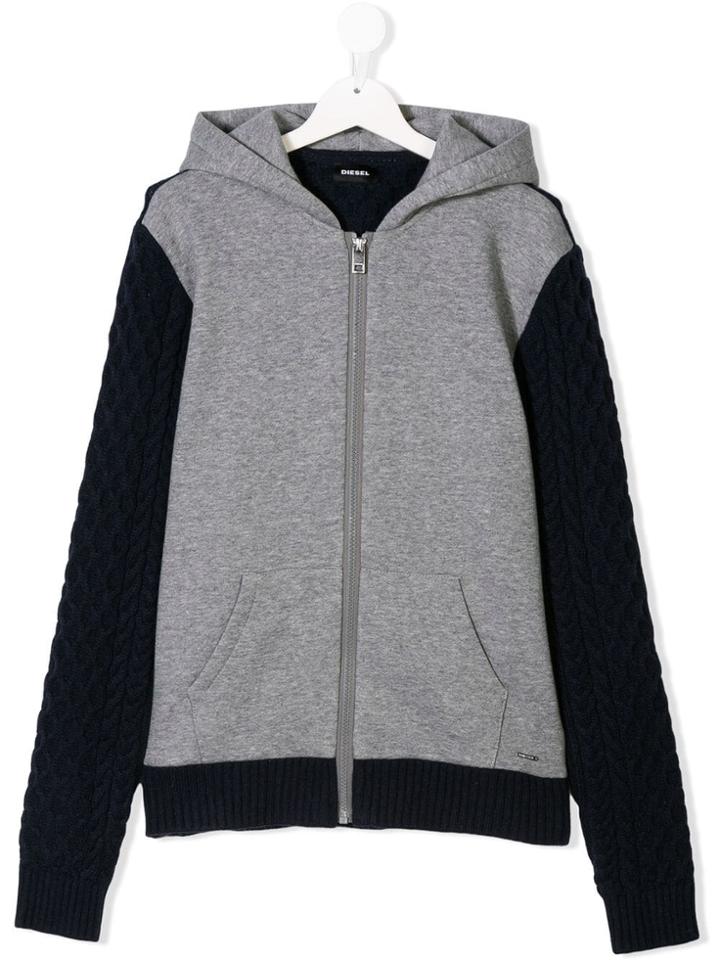 Diesel Kids Teen Zipped Hoodie - Grey
