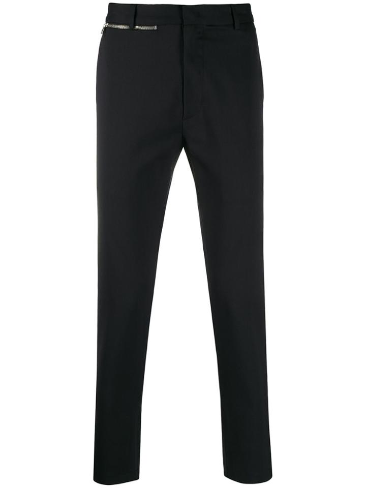Low Brand Zip Detail Slim Fit Trousers - Black