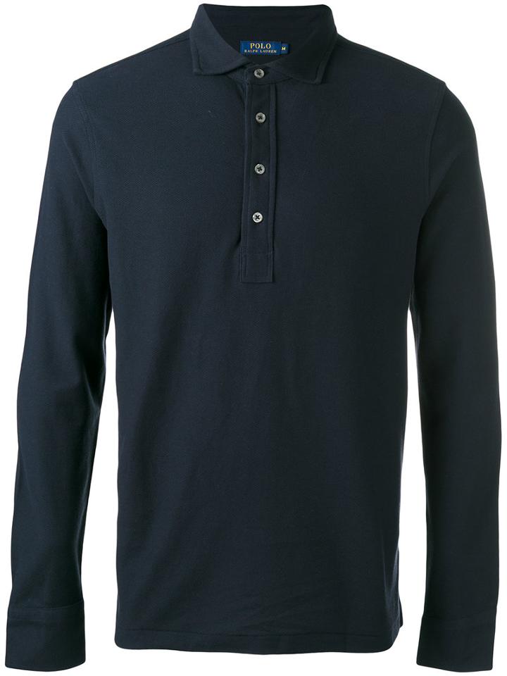 Polo Ralph Lauren - Longsleeved Polo Shirt - Men - Cotton - Xxl, Blue, Cotton