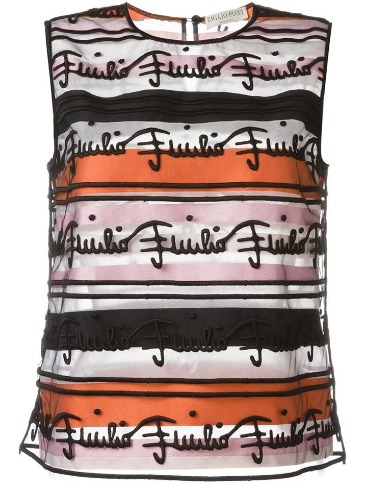 Emilio Pucci Sheer Stripe Top