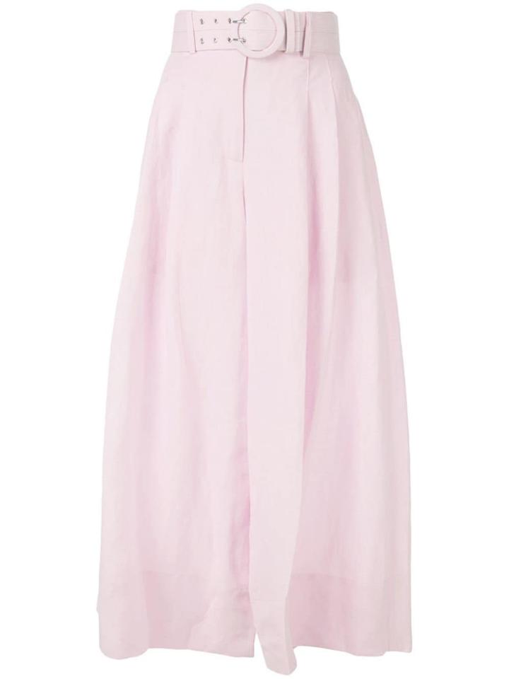 Nicholas Belted Wide Leg Trousers - Pink