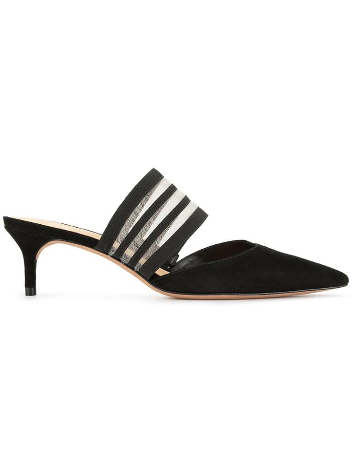 Alexandre Birman Pointed Striped Mule - Black